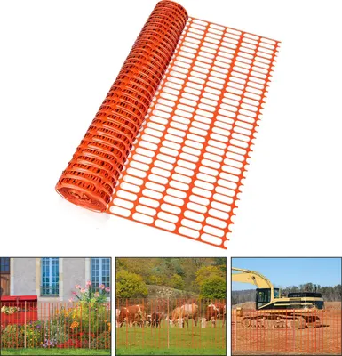 Obrázek produktu pro Jayseuw 1x50m bariérový plot stavební plot výstražná síť oranžová, bezpečnostní plot mobilní síť, plastový záchytný plot, plot flexibilní mobilní plot kuřecí plot drůbeží plot