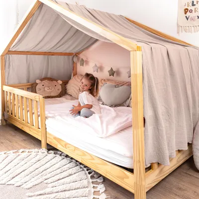Produktbild von Himmel für Hausbett Gold aus Musselin - 320, 360 oder 420 cm