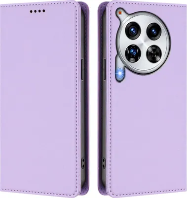 Image de Étui en cuir pour Tecno Camon 30 Premier, étui à rabat magnétique en cuirPolyuréthaneavec support, violet clair