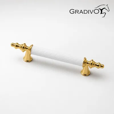 Produktbild von Möbelgriff Küchengriffe Schrankgriff Bügelgriff Schubladengriffe 916 Gold - Weiß 128 mm