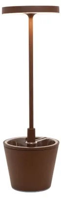 Immagine prodotto di Lampada a led da tavolo Poldina Reverso Corten ricaricabile e dimmerabile con batteria fino a 12 ore. Da esterno IP65
