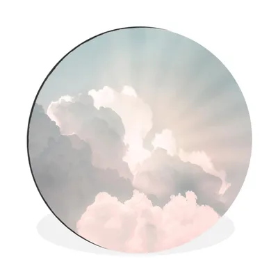 Produktbild von MuchoWow® Aluminium Wandkreis Himmel - Wolken - Sonne - Natur Ø 30 cm Wanddeko Modern Wohnzimmer - Wand Bild - Wohnzimmer - Runde Bilder - Alubilder - Kunst für zu Hause - Aluminium - Wanddekoration