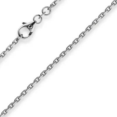 Produktbild von 1,8mm Kette Collier Ankerkette Halskette 750 Gold Weißgold 55cm Uni