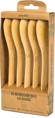 Produktbild von 5 pandoo Mehrweg-Löffel Holz