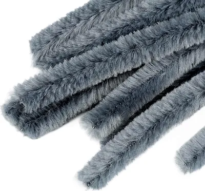 Pfeifenreiniger 20 Stück Chenille-Draht 10mm Länge 30cm Basteldraht Dekodraht Farbwahl grau