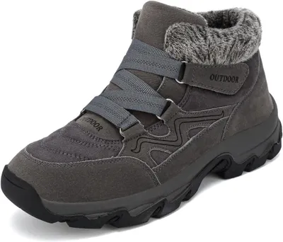 Image de Bottes d'hiver pour femme, rembourrées, antidérapantes, confortables, résistantes, grises, taille 38