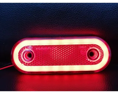 Image de Feu de position à LED avec support, rouge, feu de signalisation, homologation E, 12 V–24 V