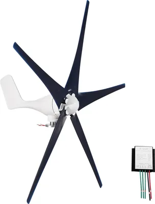 Produktbild von Windturbinengenerator-Kit, 400 W, 12 V, mit 5/6 Fluegeln, Hybrid-Laderegler, 2,0 m/s Startwindgeschwindigkeit, Windkraftgenerator fuer Aussenposten, meteorologische Kommunikation, Basisstationen, Autobahnen