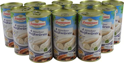 Produktbild von Münchner Weißwürste 12er Pack (12 Dosen à 4 Stück / 250 g)