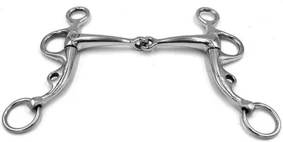 Productafbeelding van ES0265 gebit Pelham eenvoudig gebroken met korte poten van roestvrij staal bitdikte 14 mm (12,5 cm)