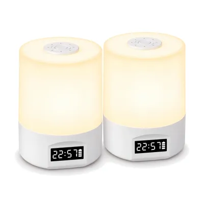 Produktbild von 2x Nachttischlampe LED dimmbar – Kabellose Tischlampe mit Akku, 3 Lichtfarben, 10 Helligkeitsstufen, Nachtlicht & Leselampe – 2er-Set