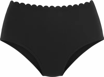 Produktbild von LASCANA Highwaist-Bikini-Hose Scallop schwarz Größe 34