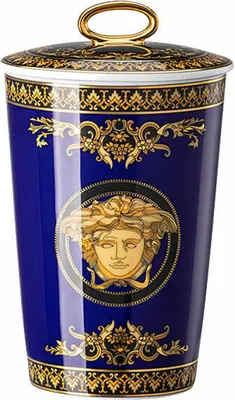 Immagine prodotto di Rosenthal Versace Tischlicht 2-tlg. mit Duftwachs Medusa blau, Materialmix, 14 cm, 14402-409620-24868