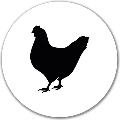 Produktbild von Huuraa Aufkleber Huhn Silhouette 10cm rund Sticker Geschenkidee