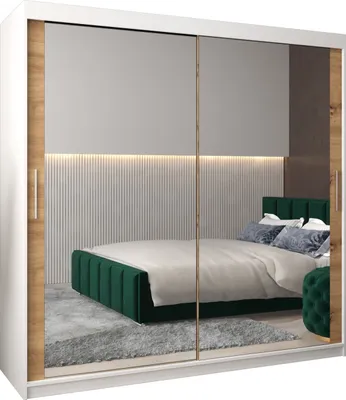 Produktbild von Kleiderschrank, Schiebetürenschrank Schlafzimmer, Schrank mit Spiegel TOKYO 3 200 cm