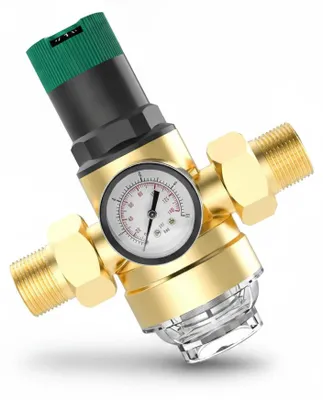 Imagen del producto de JL Cuisine - Regulador de presión de agua - 3/4 pulgadas - Con manómetro, Imagen generada por IA