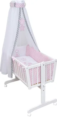 Produktbild von Baby-Delux Wiegenset Bettwäsche Set 6-tlg für Babywiege Magic Stars Rosa (ohne Wiege)