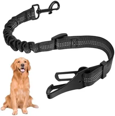 Produktbild von 1 x Sicherheitsgurt für Hunde im Auto, verstellbar, mit Karabinerhaken, aus robustem Nylon, elastisch und stoßdämpfend, geeignet für alle Fahrzeugtypen