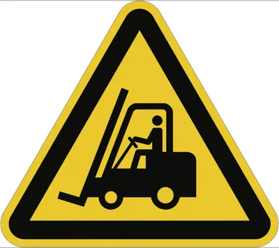 Produktbild von Dreifke® Warnung vor Flurförderzeugen ISO 7010, Folie, 100 mm SL
