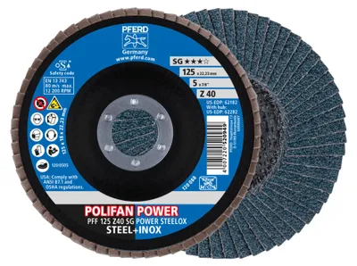 Produktbild von PFERD PFF 125 Z 40 SG POWER STEELOX, Metall, 12200 RPM, 12,5 cm, 10 Stück(e)