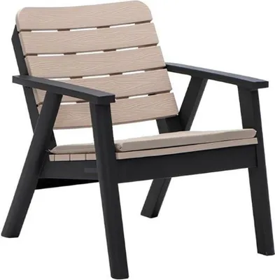 Produktbild von Beiger Gartenstuhl r Holzsessel Terrassen Balkon Sitzmöbel