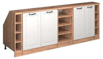 Produktbild von Dachschrägenschrank-Set Vicco Rion Weiß Landhaus 210 cm 5er Set Schrankkorpuss 60 cm Tiefe, Model 60456