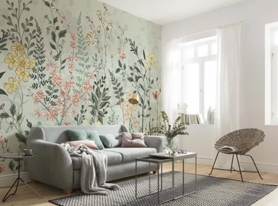 Zdjęcie produktu dla Tapeta flizelinowa Komar - Hay Meadow - rozmiar: 400 x 250 cm (szerokość x wysokość) - 8 paneli, salon, sypialnia, tapeta