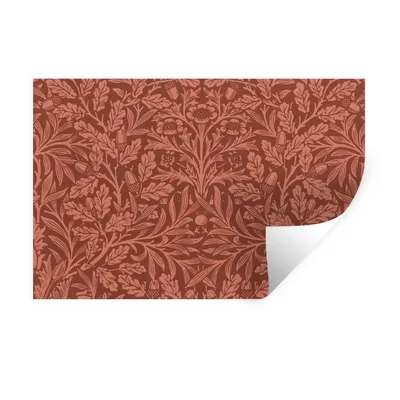 Produktbild von MuchoWow® Wandtattoo Wandsticker Wandaufkleber Blätter - Pflanzen - Morris - Braun 120x80 cm Selbstklebend und Repositionierbar - Selbstklebend - Fototapeten