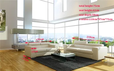 Produktbild von Ledersofa Couch Sofagarnitur Polster 3+1+1 Sitzer Couchen Sofa Design Leder Neu