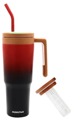 Isolierbecher 40 oz mit Henkel, Strohhalm, doppelwandig, vakuumisoliert