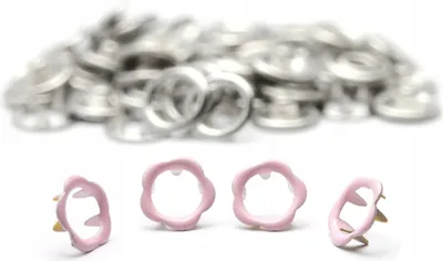 Immagine prodotto di Bottoni a pressione in acciaio inox con motivo floreale, set da 10
