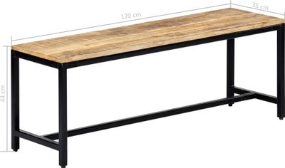 vidaXL Lavica do jedálne 120 cm Masívne hrubé mangové drevo