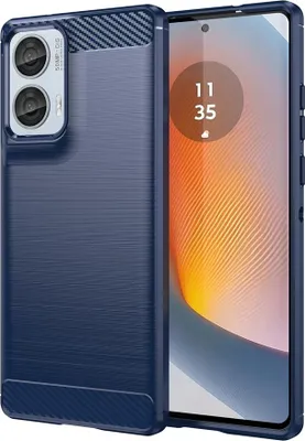 Image de Étui pour Motorola Edge 50 Fusion - Coque arrière en silicone Phonesta Carbon - Bleu