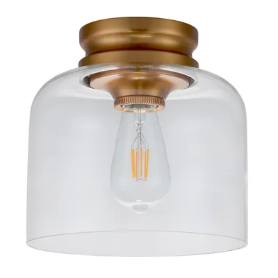 Produktbild von Hounslow Zeitgenössische Deckenleuchte Stahl Messing Brüniertes Glas 1 Licht E27
