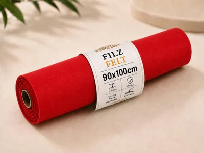 Filzstoff 1 mm, 90 cm, Acryl, rot – Bastelfilz