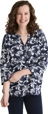 Produktbild von Stooker Women MARIE PRINT Damen Shirt 3/4-Arm Regular Fit 40/42 navy floral aop