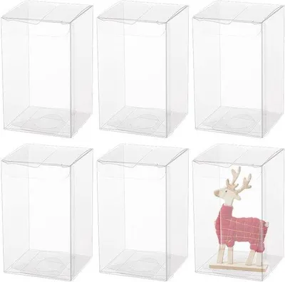 Productafbeelding van Transparante cadeauverpakkingen van PVC - 30 stuks - 6 x 6 x 10 cm