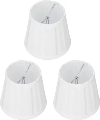 Obrázek produktu pro Sada 3 bílých látkových stínidel s klipem pro malé lampy