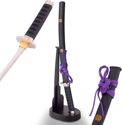 Immagine prodotto di Spada tagliacarte - Mini Katana 20 cm - Molto affilata - Giapponese fatta a mano con supporto - Elegante spada da samurai dei clan giapponesi KT-22D