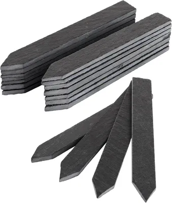 Immagine prodotto di 30 cartellini per piante, dimensioni 15x2 cm, ideali per il giardino, in ardesia, riutilizzabili e resistenti alle intemperie