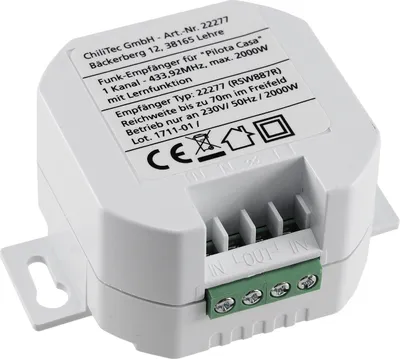 Produktbild von Funk-Empfänger für Pilota Casa 1-Kanal max. 2300W ERSETZT einen Schalter