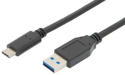 Image de DIGITUS USB 2.0 Anschlusskabel Typ C -A  St/St     1.0m,  sw