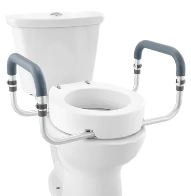 Produktbild von Erhöhter Toilettensitz 8,9 cm mit Aluminiumarmlehnen