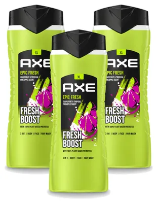 Image de 3 x Gel douche 3-en-1 AXE Epic Fresh, format économique - 400 ml - Lot de 3