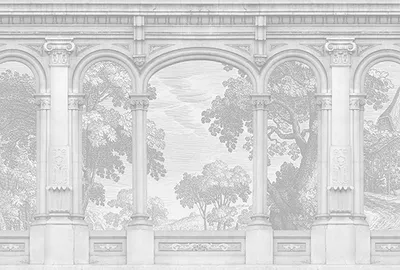 Produktbild von Tadessi Fototapete | Landschaft | 4.00 m  x 2.70 m | Grau | Weiß | Wandbild | Digitaldruck
