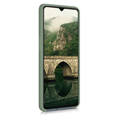 Produktbild von kwmobile Hülle kompatibel mit OnePlus 7T Hülle - Silikon Handy Case - Handyhülle weiche Oberfläche - kabelloses Laden - Graugrün
