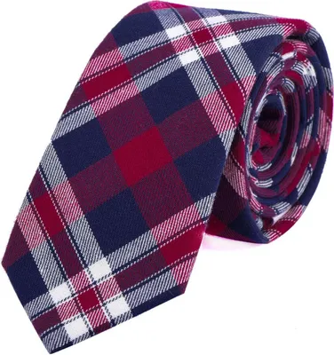 Produktbild von DonDon Herren Krawatte 6 cm kariert gestreift blau-rot