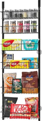 Image de SucceBuy Organisateur de garde-manger mural à 6 niveaux pour épices, noir