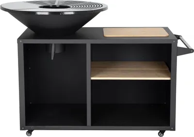 Image de Barbecue plancha brasero à charbon et bois "Maréchal" - Ø 81 cm - Noir