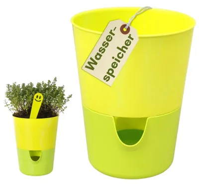 Produktbild von Kräutertopf mit Bewässerungssystem Kräutertopf Küche Selbstbewässerungstopf Indoor Kräutergarten Küche Fensterbank Blumentopf Selbstbewässernd Basilikum Topf Grün